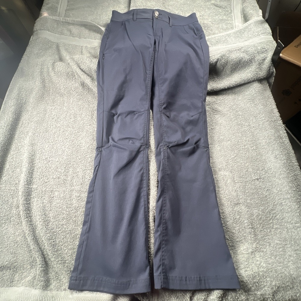 PrAna Women's 4 4P Short Navy Blue Halle Straight Nylon Stretch Hiking 32x32